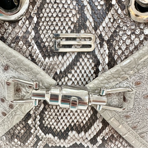 BSWANKY Sophie Python Convertible Backpack/Purse Gray w/silver accents_Like New - Picture 9 of 13